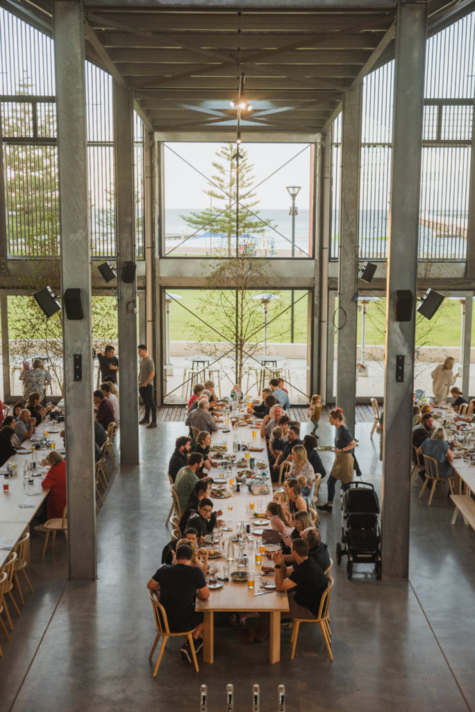 image of people dining in new venue Shelter Brewing Co to show spacious natural light setting