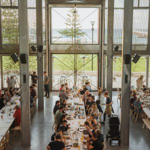 image of people dining in new venue Shelter Brewing Co to show spacious natural light setting